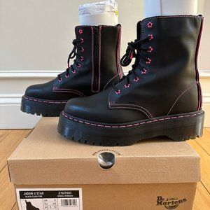 DR. MARTENS HOT PINK MEON STAR JADON II PLATFORM BOOTS Size 10 Men's 11 Women's